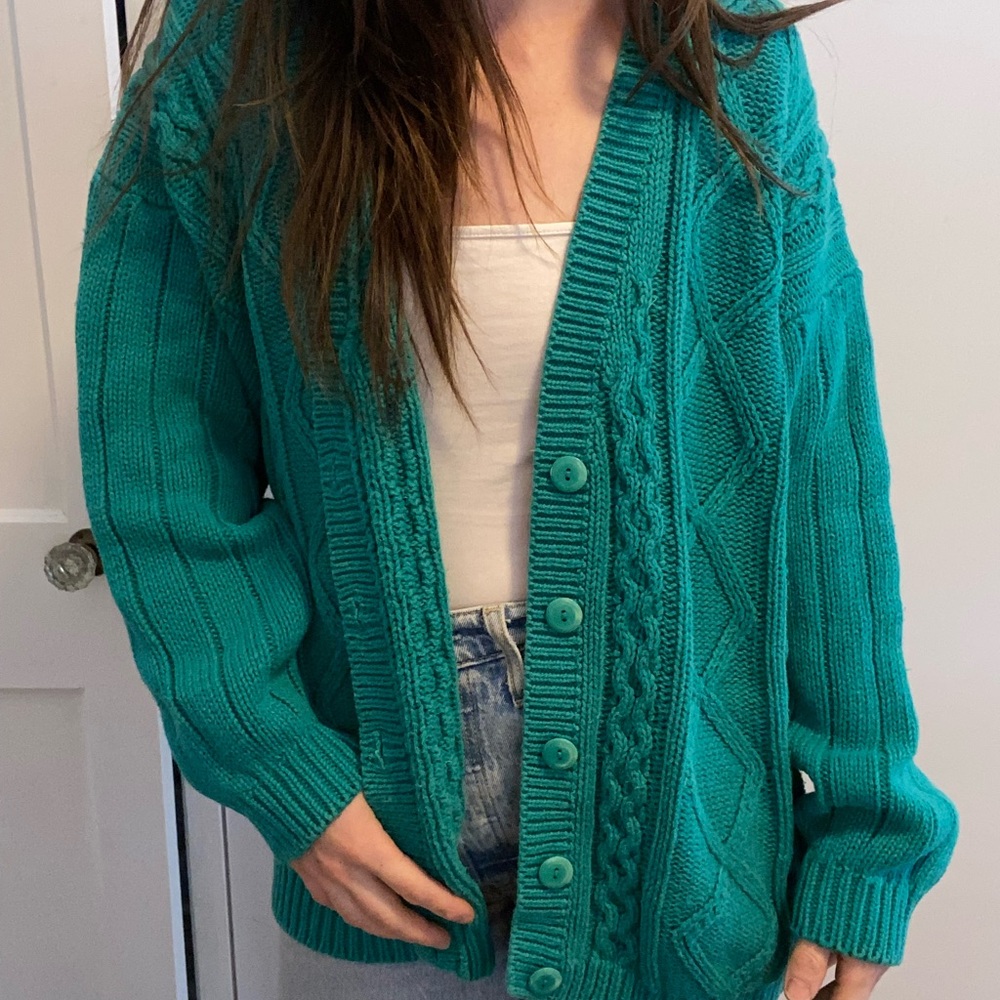Vintage teal cardigan